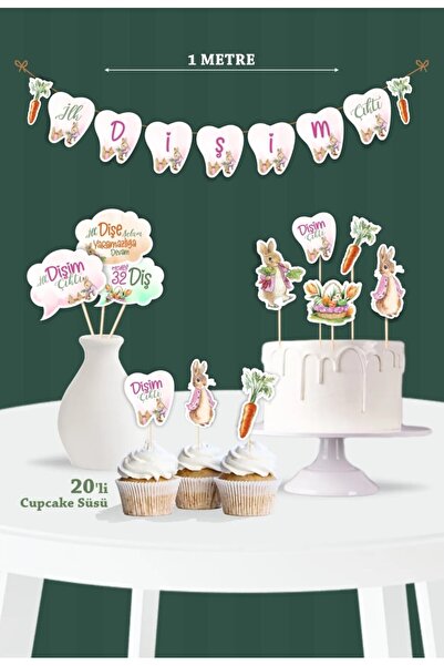 abjad İlk Dişim Çıktı Pink Rabbit Pembe Temalı - Diş Buğdayı Seti