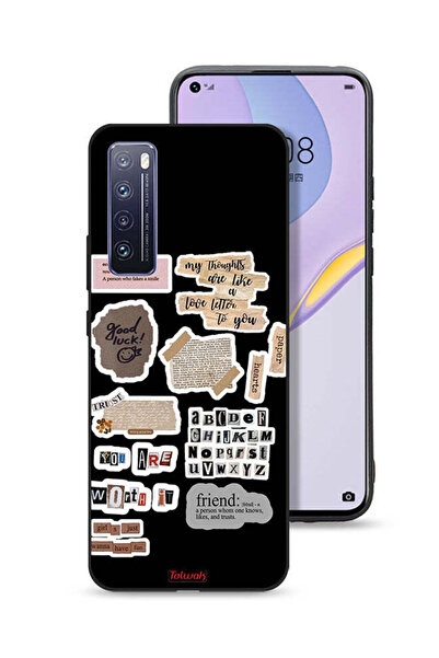 Tolwak غطاء حماية لهاتف هواوي نوفا 7 5G، ملصقات عبارات الحظ السعيد