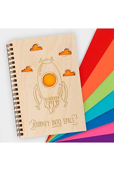 Mena Rise Şirinshop Wooden Cover Notebook with Journey Design 1108107