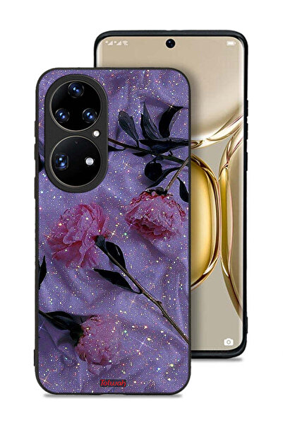 Tolwak غطاء حماية لهاتف هواوي بي 50 برو بنقشة ورود لامعة