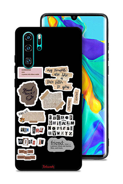 Tolwak غطاء حماية لهاتف هواوي P30 Pro مع ملصقات اقتباسات الحظ السعيد