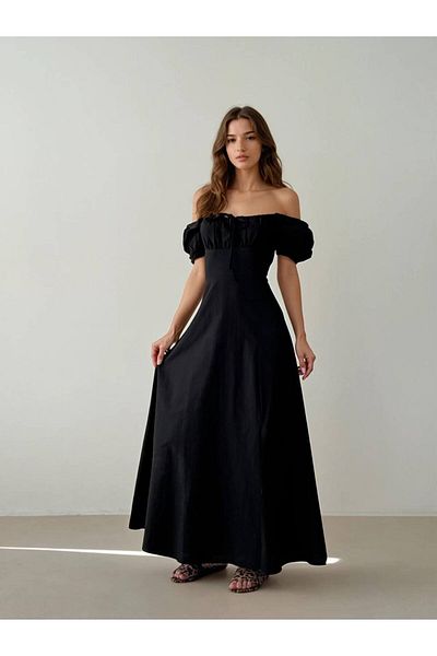 Lady Pixie Women's Front Gathered Dress with Lace Detail
