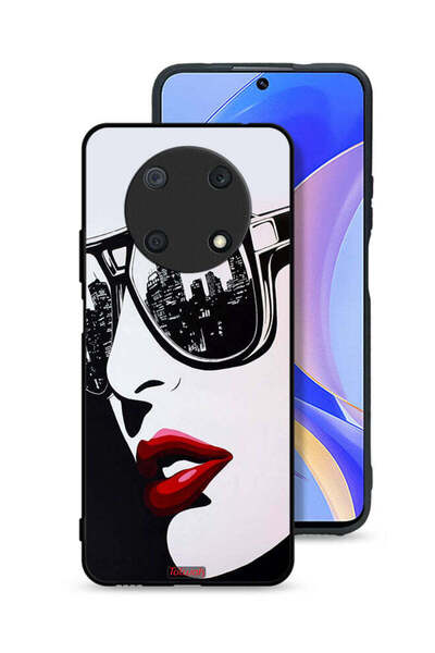 Tolwak غطاء حماية لهاتف هواوي نوفا Y90 بتصميم وجه فتاة وفن تجريدي