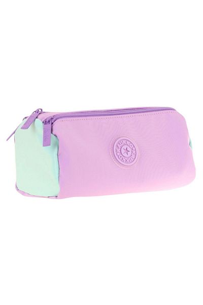 KAUKKO Τσάντα στυλό Quick Three Compartments Purple Turquoise - Κορίτσι - K2702