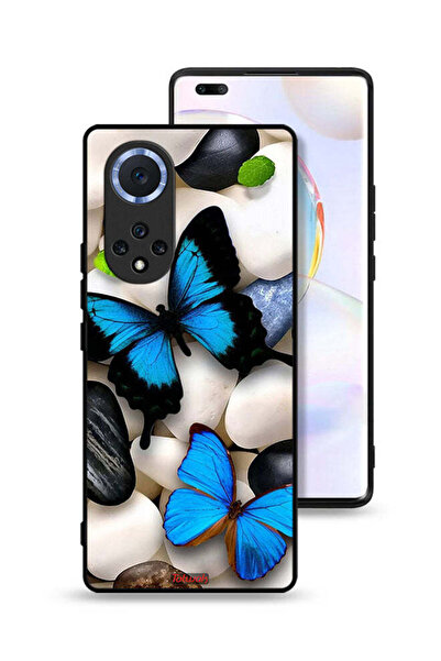 Tolwak غطاء حماية لهاتف Honor 50 Pro بتصميم فراشات على الحجارة