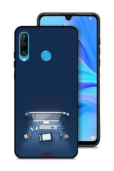 Tolwak Huawei nova 4e Protective Case Cover Computer Desk Art