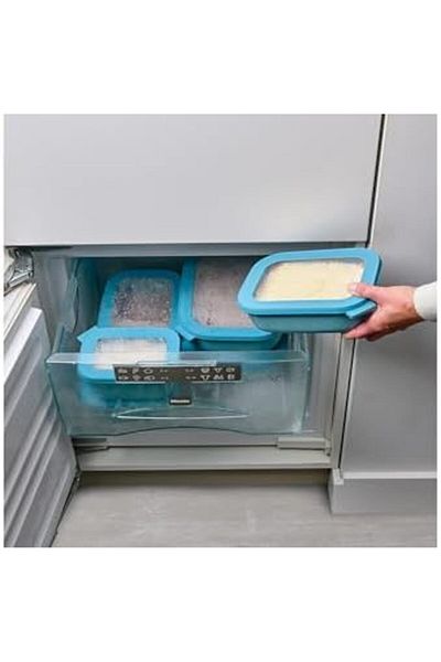 Mena Rise Şirinshop - Multi Bowl Cirqula Rectangular - Storage Container with Lid - Air Pass for Refrigerator