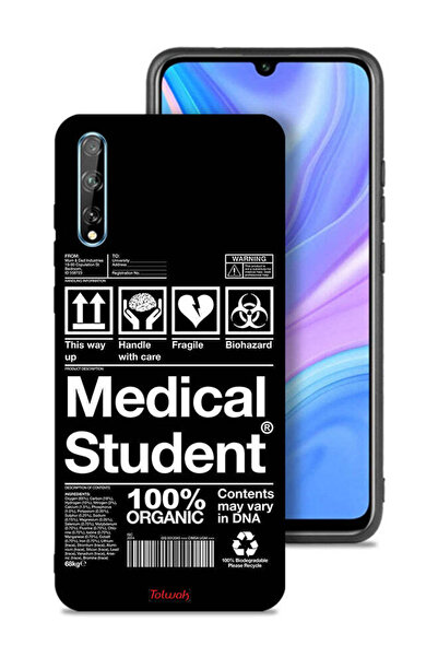 Tolwak غطاء حماية لهاتف هواوي Y8p، ملصق طالب الطب
