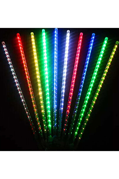 divendi-ro Set de 3 instalații luminoase de Crăciun cu 8 meteori, lungime 4 m, lungime meteor 30 cm, multicolore