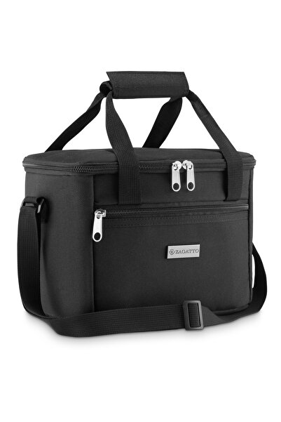 zagatto Μονωμένη τσάντα φαγητού, μαύρη, 24x18x17 cm, αδιάβροχη, unisex, με λο...