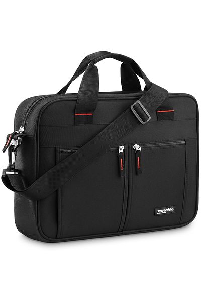 zagatto Laptop bag 15.6”, black, 44x32x9 cm, waterproof, trolley strap, front zip pockets, ZG794