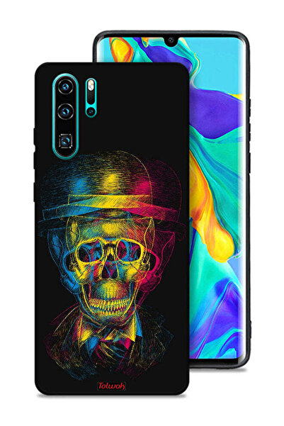 Tolwak غطاء حماية لهاتف Huawei P30 Pro بتصميم جمجمة وقبعة ملونة وفن خيالي