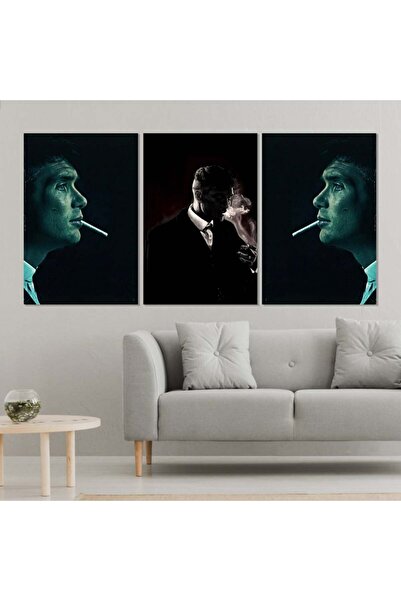 4gdran ثلاث لوحات قماشية بتصميم مسلسل peaky BLINDERS مع برواز شامبين مجوف