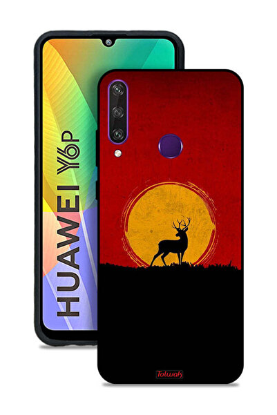 Tolwak غطاء حماية لهاتف هواوي Y6p بتصميم غزال وقمر