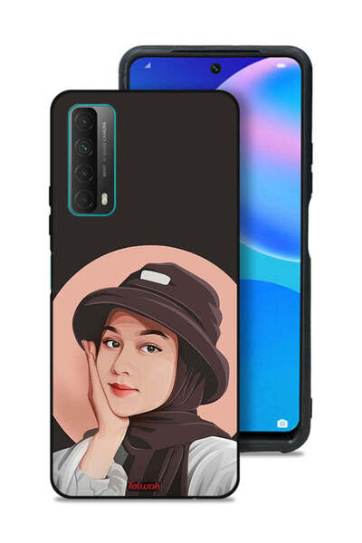 Tolwak غطاء حماية لهاتف هواوي بي سمارت (2021) بتصميم فتاة قبعة لطيفة ورسم فني