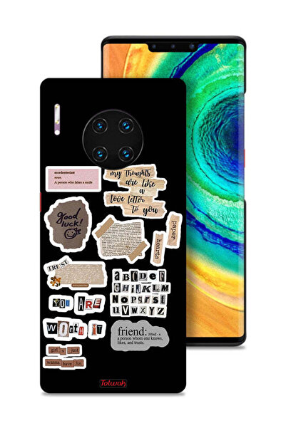 Tolwak غطاء حماية لهاتف هواوي ميت 30 إي برو 5G، ملصقات اقتباسات الحظ السعيد