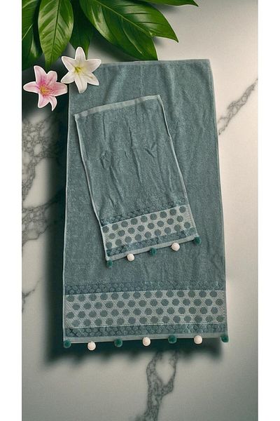 MİLAYS LİFE HOME COLLECTİON Anali Girl Pompon 2-Piece Towel Set