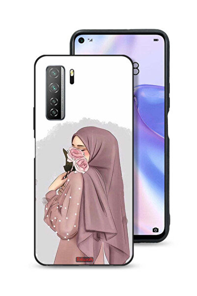 Tolwak غطاء حماية لهاتف هواوي P40 لايت 5G برسومات فتاة تحمل ورودًا