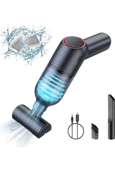 Arabest مكنسة كهربائية لاسلكية لتنظيف السيارات بقوة 120 وات 1 لون أسود