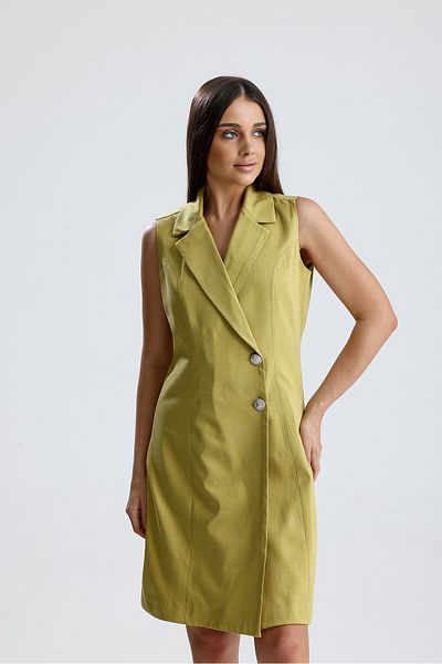 Sense Rochie de jachetă lungă Hürrem fără mâneci, căptușită în interior |   Ckt35288 Verde Fistic