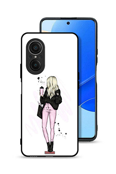 Tolwak Huawei nova 9 SE Protective Case Cover Girl Holding Coffee Cup Art
