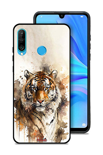 Tolwak غطاء حماية لهاتف هواوي نوفا 4e بطبعة فن تجريدي من جلد الفهد