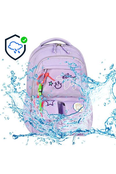 Adalinhome Smile Day Waterproof Korean Style Unisex School Backpack