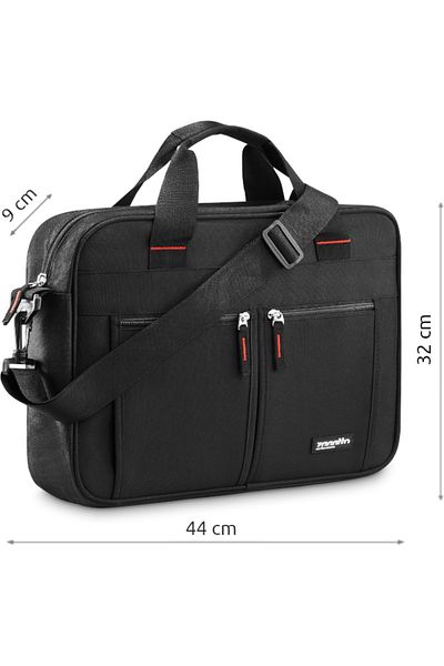 zagatto Laptop bag 15.6”, black, 44x32x9 cm, waterproof, trolley strap, front zip pockets, ZG794