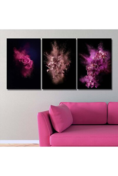 4gdran ثلاث لوحات قماشية بتصميم مودرن مع برواز شامبين مجوف