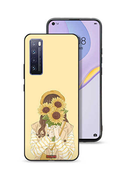 Tolwak غطاء حماية لهاتف هواوي نوفا 7 5G مع غطاء وجه مزين برسومات عباد الشمس