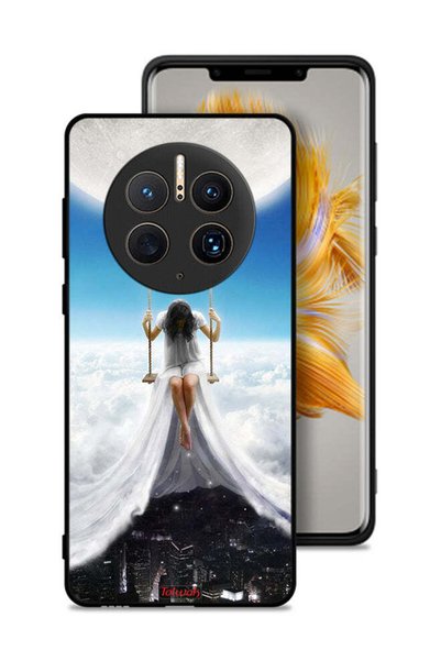 Tolwak Huawei Mate 50 Pro Protective Case Cover Moon Clouds Town Art