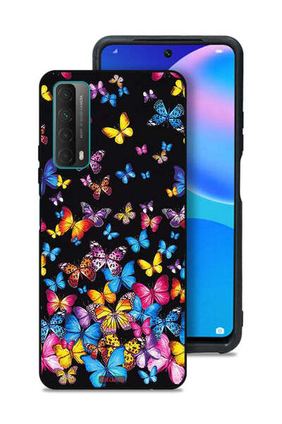 Tolwak غطاء حماية لهاتف هواوي بي سمارت (2021) بنقشة فراشات ملونة