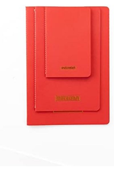 Mena Rise ŞirinShop Notes دفتر ملاحظات 17 × 24 سم بغطاء من الورق المقوى وخياطة خيطية، 32 ورقة، مسطحة، أحمر 11081
