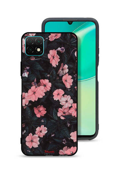 Tolwak غطاء حماية لهاتف هواوي نوفا Y60 - لون الخوخ والورود الصغيرة