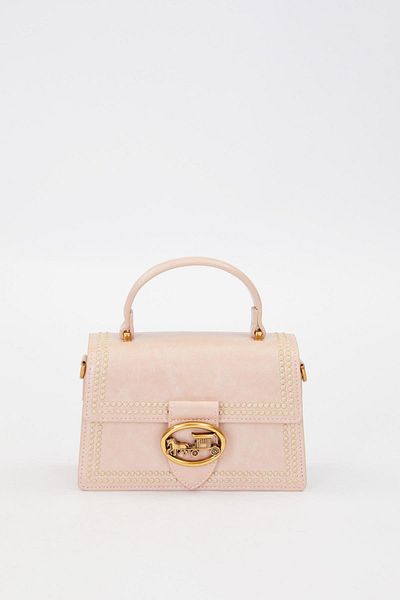Levidor Premium Patterned Strap Detail Shoulder Bag Pink