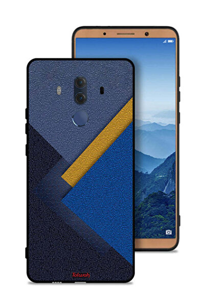 Tolwak غطاء حماية لهاتف هواوي ميت 10 برو بنقشة مثلثات جلدية