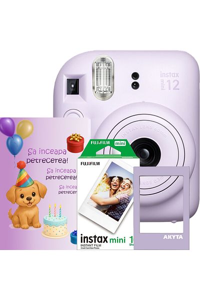 Fujifilm Fujifilm Instax Mini 12 Party Pack Instant Camera, with 10 Films, Greeting Card and Magnetic Frame