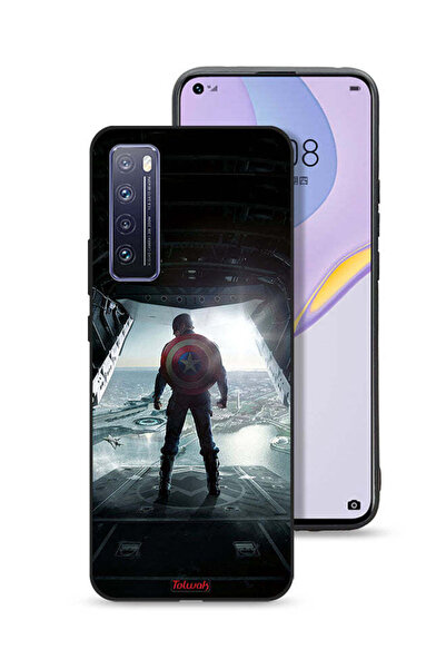 Tolwak غطاء حماية لهاتف هواوي نوفا 7 5G بتصميم بورتريه كابتن أمريكا
