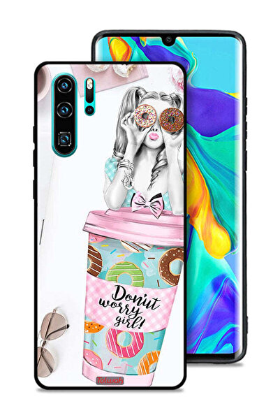 Tolwak غطاء حماية لهاتف هواوي P30 Pro بتصميم فتاة دونات ووري