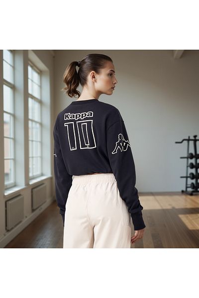 Kappa Logo Print Cropped Sweatshirt