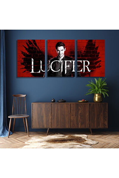 SND ثلاث لوحات قماشية بتصميم مسلسل LUCFER مع برواز أسود مجوف
