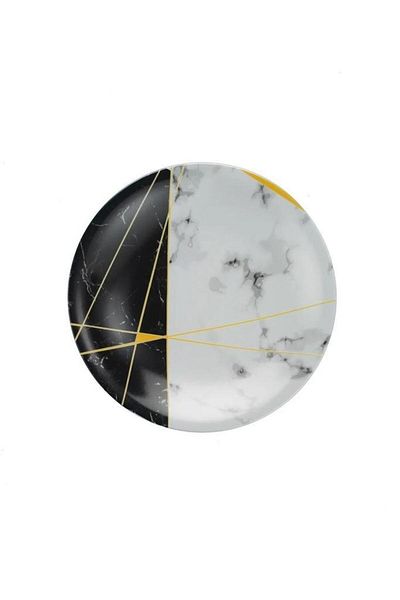 Kütahya Porselen Marble Cake Plate for 6 People 21 cm