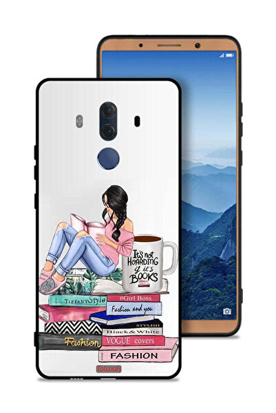 Tolwak غطاء حماية لهاتف هواوي ميت 10 برو، تصميم فتاة وكتب أزياء فنية