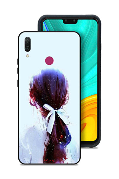 Tolwak غطاء حماية لهاتف Huawei Y9 (2019) بتصميم ربطة شعر مع رباط شعر وفن فتاة