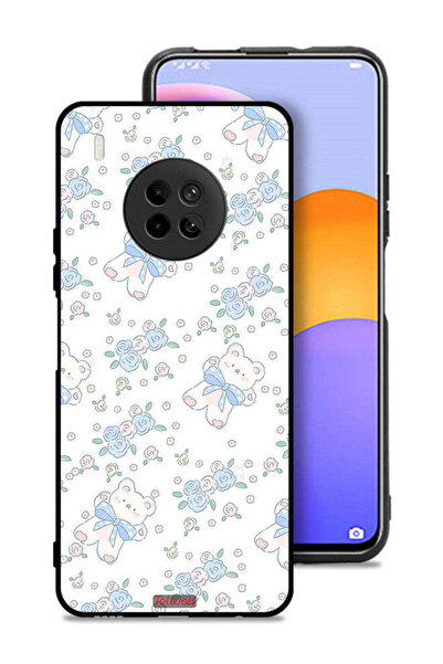 Tolwak غطاء حماية لهاتف هواوي Y9a مع أيقونة دب تيدي لطيف وزهور