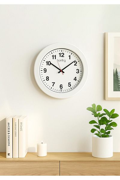 HOMİNG Μοντέρνο ρολόι τοίχου Homing Brook Λευκό πλαίσιο 242055