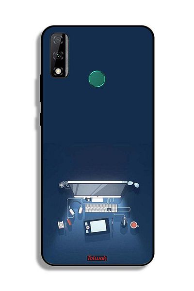 Tolwak Huawei Y8s Protective Case Cover Computer Desk Art