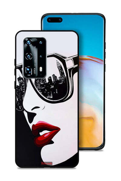 Tolwak غطاء حماية لهاتف هواوي P40 Pro Plus 5G، وجه فتاة، فن تجريدي