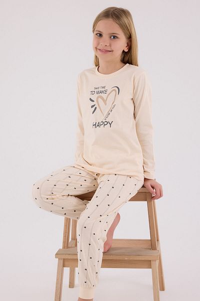 Arnetta Girl's Cream Pajama Set