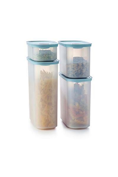 Tupperware 4-Piece Durable and Airtight Plastic Time Reminder Container Set